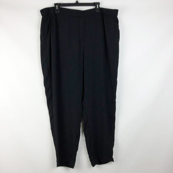 Halogen Womens Ankle Dress Pants 20 Black High Rise Pull On Tapered NWOT - Picture 3 of 10